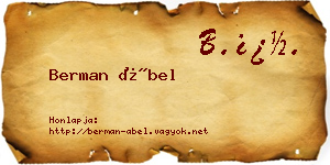 Berman Ábel névjegykártya
