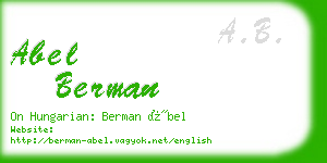 abel berman business card